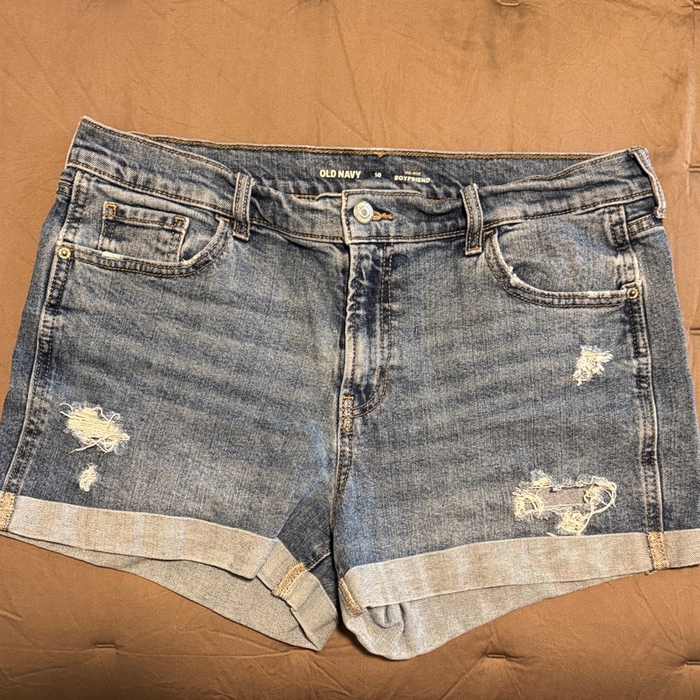Old Navy Blue Distressed Cuffed Denim Shorts